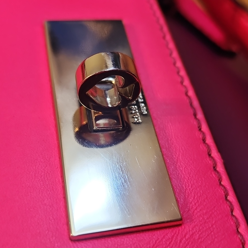Like New Kate Spade Purple and Barbie Pink Satchel Crossbody Leather Bag - Picture 4 of 17